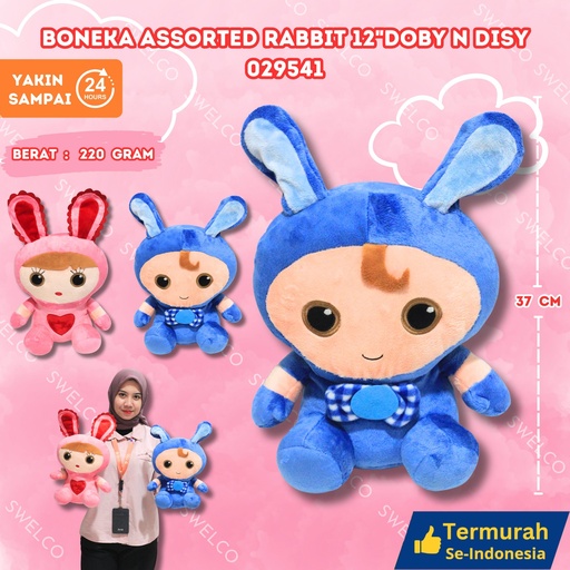 [029541] BONEKA ASSORTED RABBIT 12"DOBY n DISY