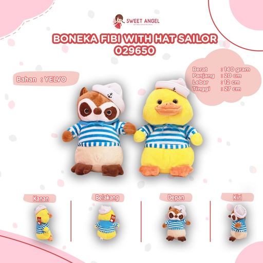 [029650] BONEKA FIBI W/HAT SAILOR 12"
