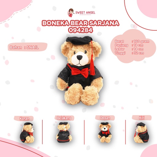 [094284] BONEKA BEAR SARJANA 30CM