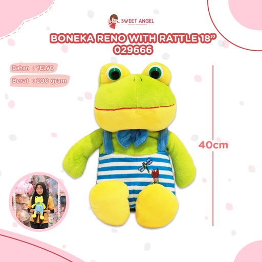 [029666] BONEKA RENO W RATTLE 18"