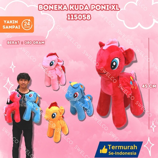 [115058] BONEKA KUDA PONI XL BESAR UNICORN