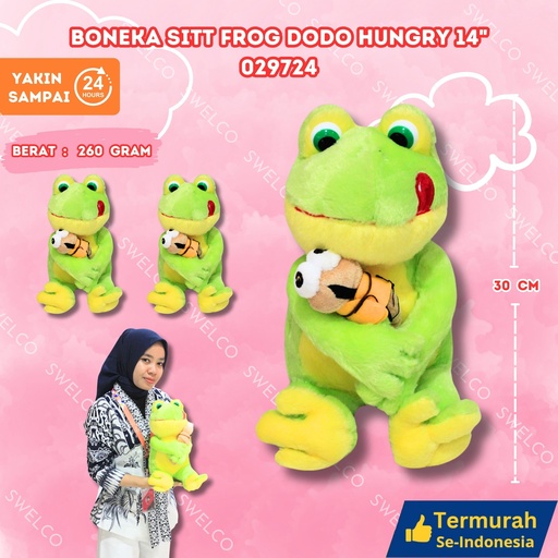 [029724] BONEKA SITT FROG DODO HUNGRY 14"
