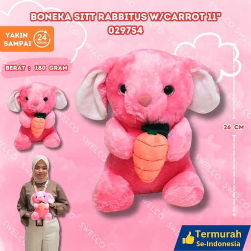 [029754] BONEKA SITT RABBITUS W/CARROT 11"
