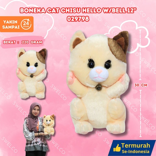 [029798] BONEKA CAT CHISU HELLO W/BELL 12"