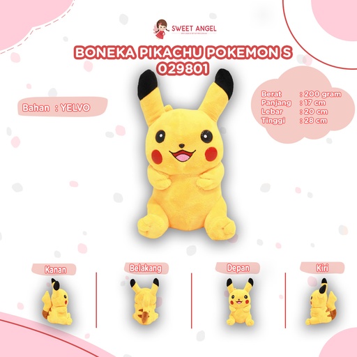 [029801] BONEKA PIKACHU POKEMON S KARAKTER
