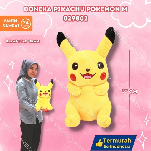 [029802] BONEKA PIKACHU POKEMON M KARAKTER KECIL M"