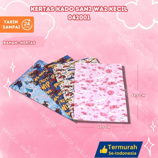 [042001] KERTAS KADO SAN2 WA2 KECIL BINGKISAN SANWA