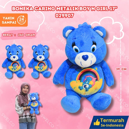 [029907] BONEKA CARING METALIK BOY n GIRL 17"