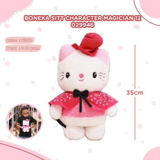 [029946] BONEKA SITT CHARACTER HELLO KITTY MAGICIAN 12"