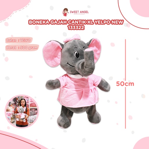 [133322] BONEKA GAJAH CANTIK XL YELPO NEW