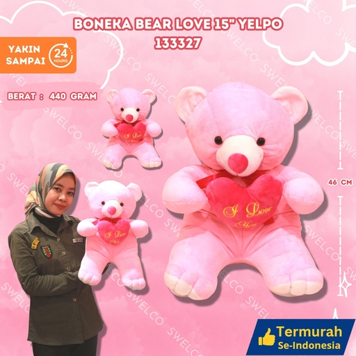 [133327] BONEKA BEAR LOVE 15" YELPO
