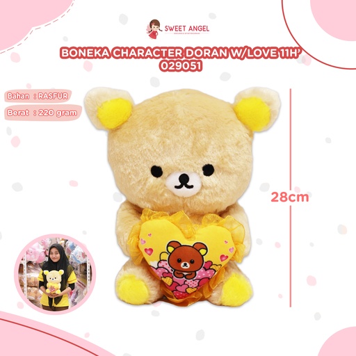 [029051] BONEKA CHARACTER DORAN W/LOVE 11H'