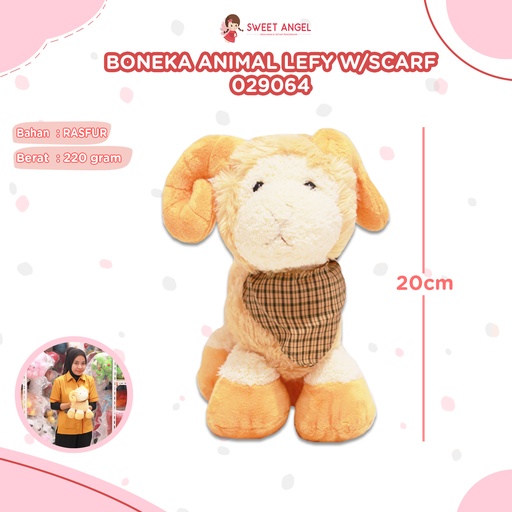 [029064] BONEKA ANIMAL LEFY W/ SCARF