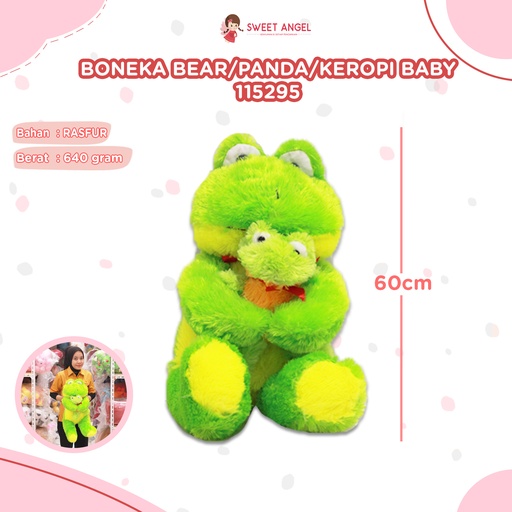 [115295] BONEKA BEAR/PANDA/KEROPI W/BABY 55CM