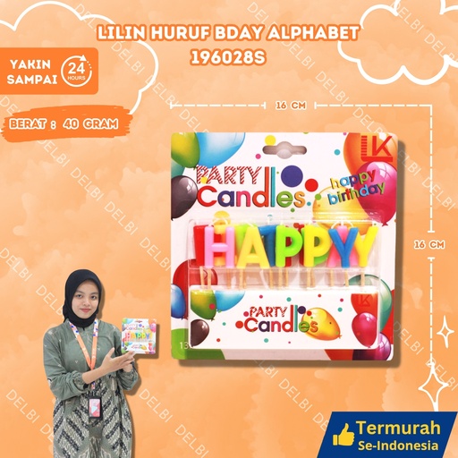[196028S] LILIN HURUF BDAY ALPHABET (G161(12BOXx2)