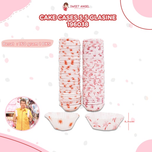[196038] CAKE CASES 5.5 GLASINE(ROSA)