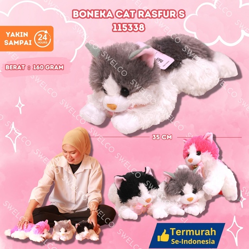 [115338] BONEKA CAT RASFUR S KUCING TIDUR KECIL S"