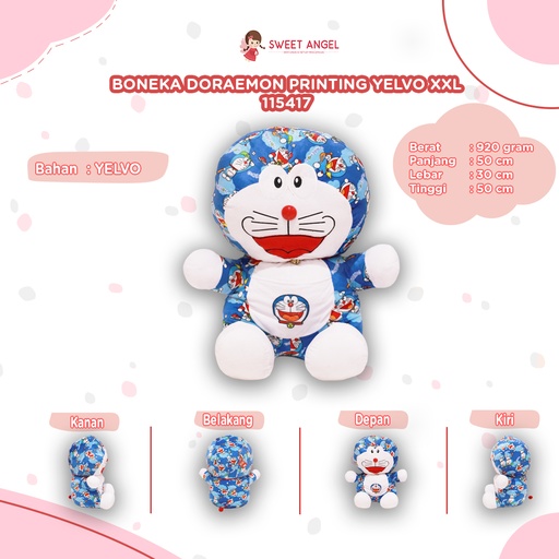[115417] BONEKA DORAEMUN PRINTING YELVO (XXL)
