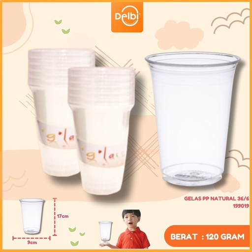 [199019] GELAS PP NATURAL 36/6