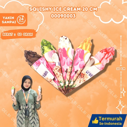[00090003] SQUISHY ICE CREAM 20CM 00090003/600PCS