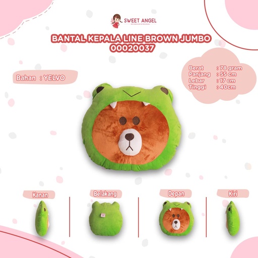 [00020037] BANTAL KEPALA LINE BROWN JUMBO