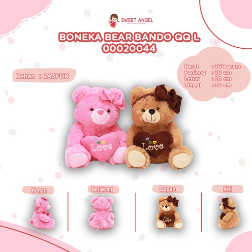 [00020044] BONEKA BEAR BANDO QQ L BERBULU SEDANG L"