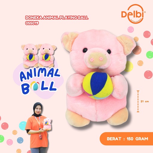 [055019] BONEKA ANIMAL PLAYING BALL