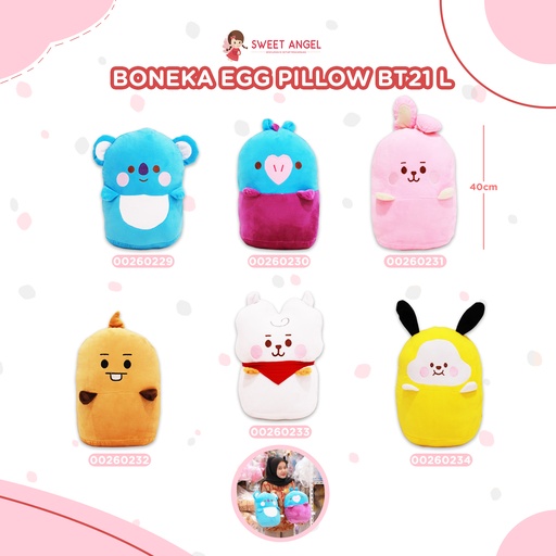 BONEKA EGG PILLOW BT21 L