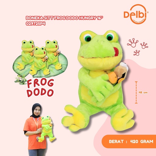 [029725P4] BONEKA SITT FROG DODO HUNGRY 16"