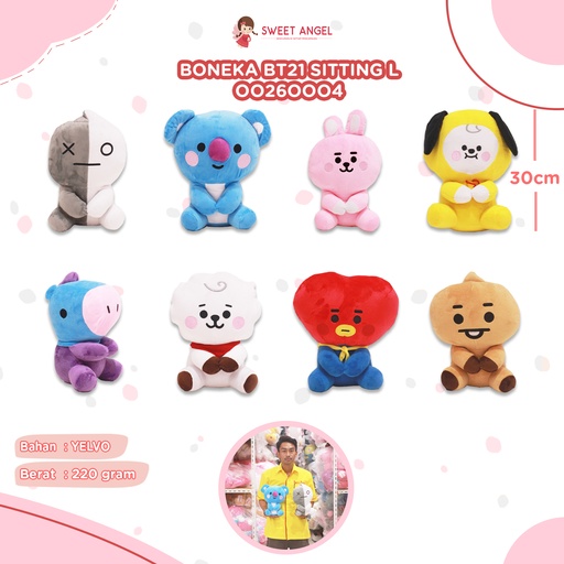 [00260004P5] BONEKA BT21 SITTING L 12"