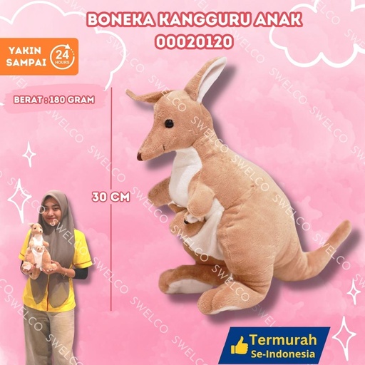 [00020120] BONEKA KANGGURU ANAK ANIMAL SEDANG DUDUK