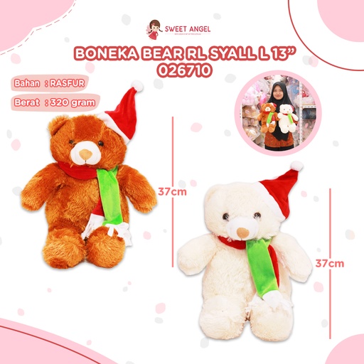 [026710P5] BONEKA BEAR RL SYALL L 13"