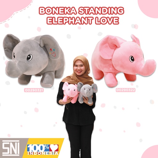 BONEKA STANDING ELEPHANT LOVE 13L'