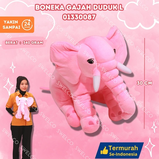 [01330087] BONEKA GAJAH DUDUK L ANIMAL SEDANG