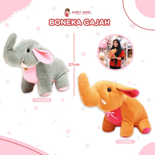 [11120078] BONEKA GAJAH ANIMAL KECIL DUDUK