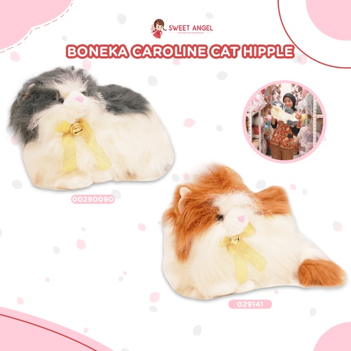 [00290333] BONEKA CAROLINE CAT HIPPLE 13" BERBULU KUCING TIDUR BESAR