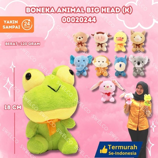 [00020244] BONEKA ANIMAL BIG HEAD (K) KECIL HEWAN K"