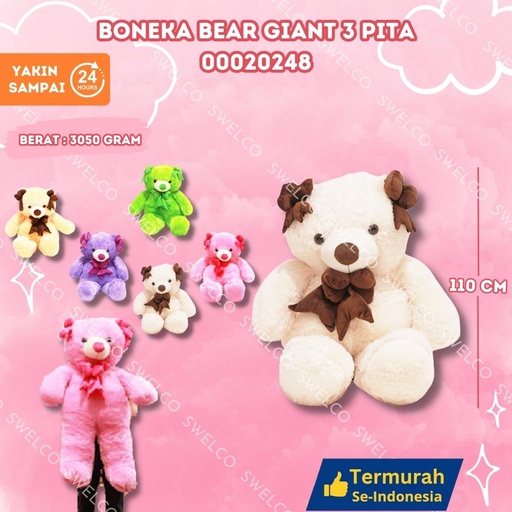 [00020248] BONEKA BEAR GIANT 3 PITA BESAR