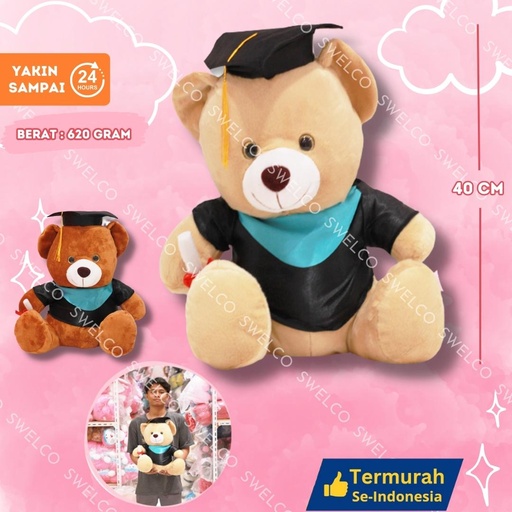 [00290348] BONEKA BEAR SARJANA 16"