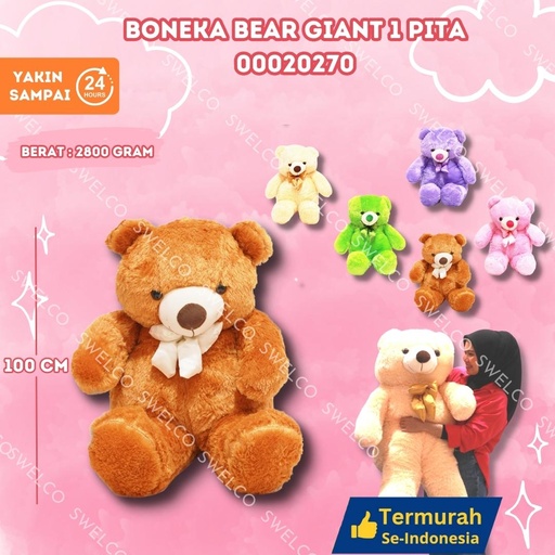 [00020270] BONEKA BEAR GIANT 1 PITA BERBULU BESAR JUMBO