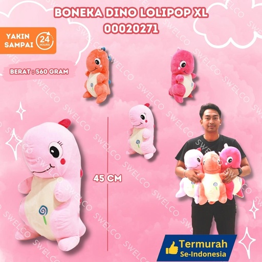 [00020271] BONEKA DINO LOLIPOP XL ANIMAL BESAR