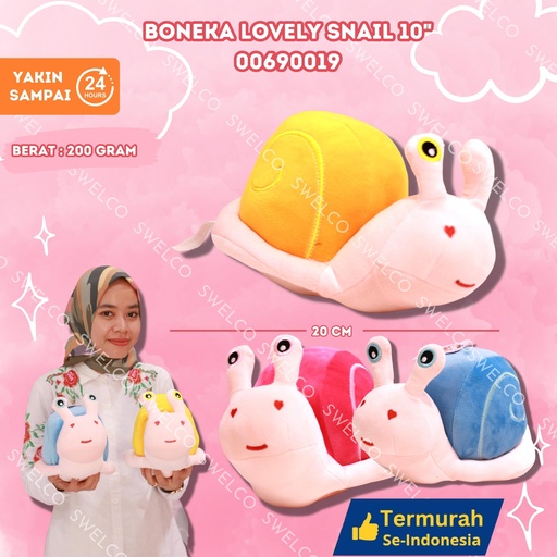 [00690019] BONEKA LOVELY SNAIL 10" ANIMAL HEWAN KEONG SIPUT