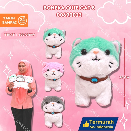 [00690023] BONEKA QUIE CAT 8" KUCING KECIL DUDUK