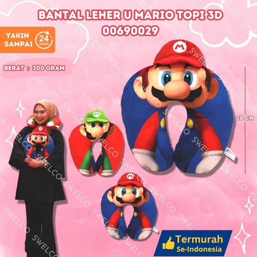 [00690029] BANTAL LEHER U MARIO TOPI 3D KARAKTER