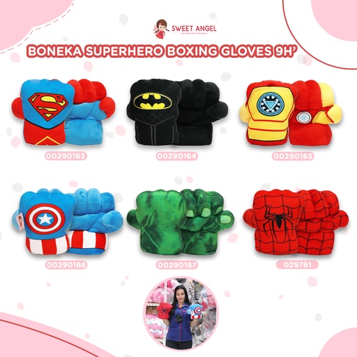 [00290375] BONEKA SUPERHERO BOXING GLOVES 9H'
