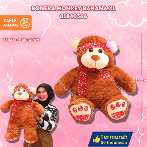 [01840366] BONEKA MONKEY BANANA XL