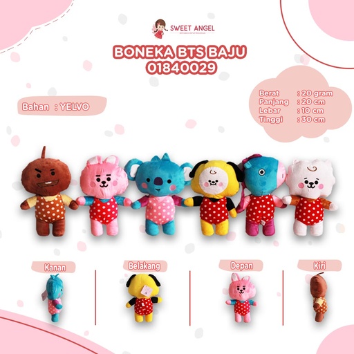 [01840029P5] BONEKA BTS BAJU