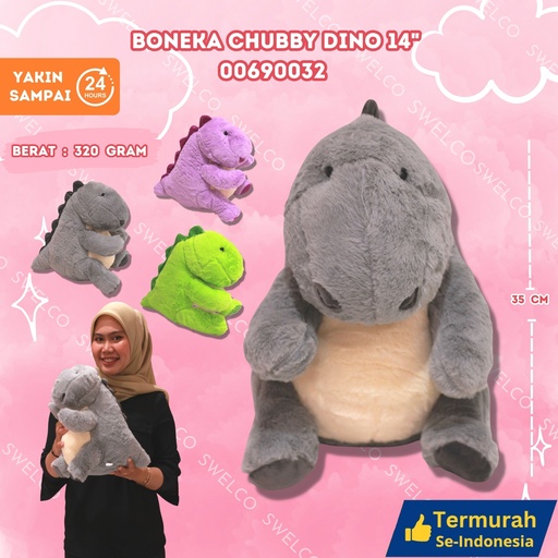 [00690032] BONEKA CHUBBY DINO 14"