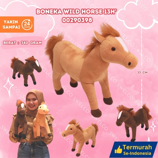 [00290398] BONEKA WILD HORSE 13H' ANIMAL KUDA SEDANG DUDUK