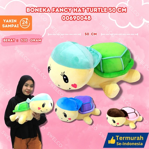 [00690048] BONEKA FANCY HAT TURTLE 50CM